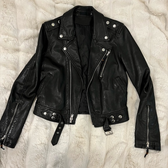 Blk Dnm WKL201 LEATHER JACKET 1,Small Black REG - Picture 3 of 9
